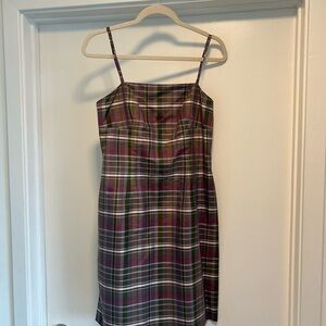 Vintage 1990s 100% silk / INC International Concepts Purple Plaid Mini Dress